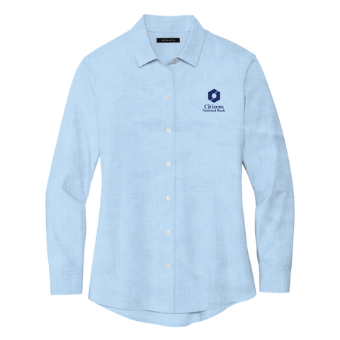 NEW! Ladies' Mercer+Mettle Long Sleeve Stretch Shirt - Air Blue End on End