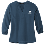NEW! Ladies' Mercer+Mettle Stretch Crepe 3/4-Sleeve Blouse - Insignia Blue