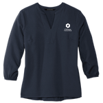 NEW! Ladies' Mercer+Mettle Stretch Crepe 3/4-Sleeve Blouse - Night Navy