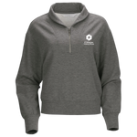 NEW! Ladies' Boxercraft Dream Crop Fleece 1/4-Zip - Black Heather