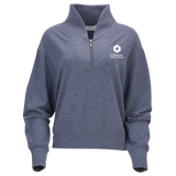 NEW! Ladies' Boxercraft Dream Crop Fleece 1/4-Zip - Navy Heather