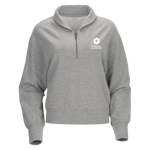 NEW! Ladies' Boxercraft Dream Crop Fleece 1/4-Zip - Oxford Heather