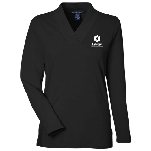 NEW! Ladies' Devon & Jones Raleigh Shawl Collar Top - Black