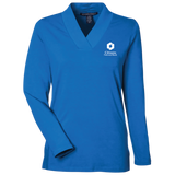 NEW! Ladies' Devon & Jones Raleigh Shawl Collar Top - French Blue