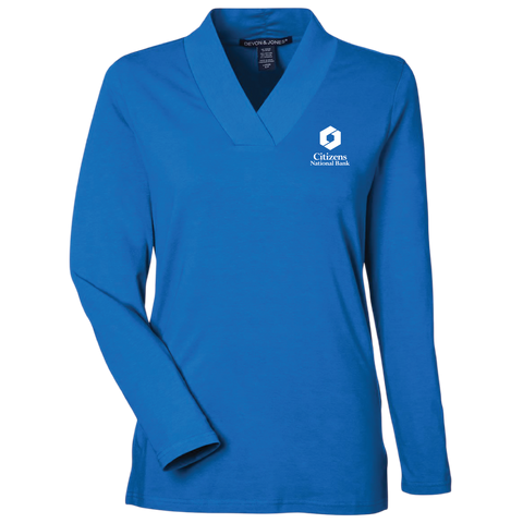 NEW! Ladies' Devon & Jones Raleigh Shawl Collar Top - French Blue