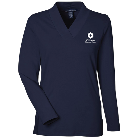 NEW! Ladies' Devon & Jones Raleigh Shawl Collar Top - Navy