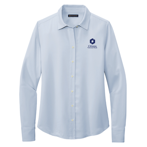 NEW! Ladies' Brooks Brothers Full-Button Satin Blouse - Heritage Blue