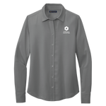 NEW! Ladies' Brooks Brothers Full-Button Satin Blouse - Shadow Grey