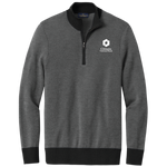 NEW! Men's Brooks Brothers Merino Birdseye 1/4-Zip - Deep Black/Shadow Grey