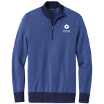 NEW! Men's Brooks Brothers Merino Birdseye 1/4-Zip - Navy/Compass Blue