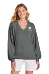 NEW! TravisMathew Women's Weekend V-Neck Top - Dark Grey Heather