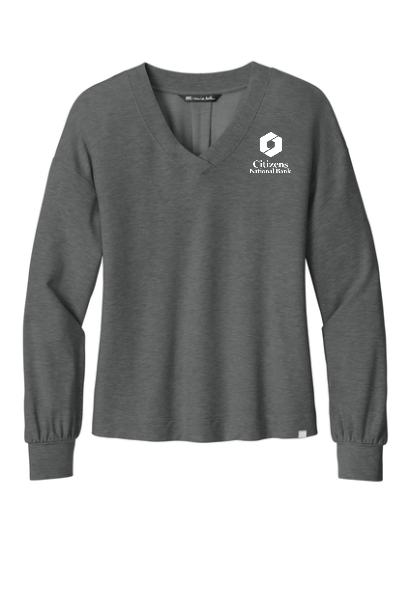 NEW! TravisMathew Women's Weekend V-Neck Top - Dark Grey Heather