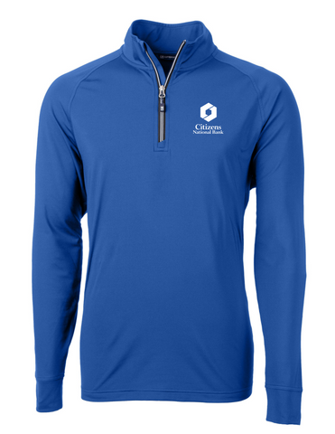 NEW! Cutter & Buck Men's Adapt Stretch 1/4-Zip Pullover - Tour Blue