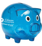 Plastic Piggy Bank - Translucent Blue