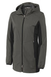 Ladies' Port Authority Active Hooded Soft Shell Jacket - Grey Steel